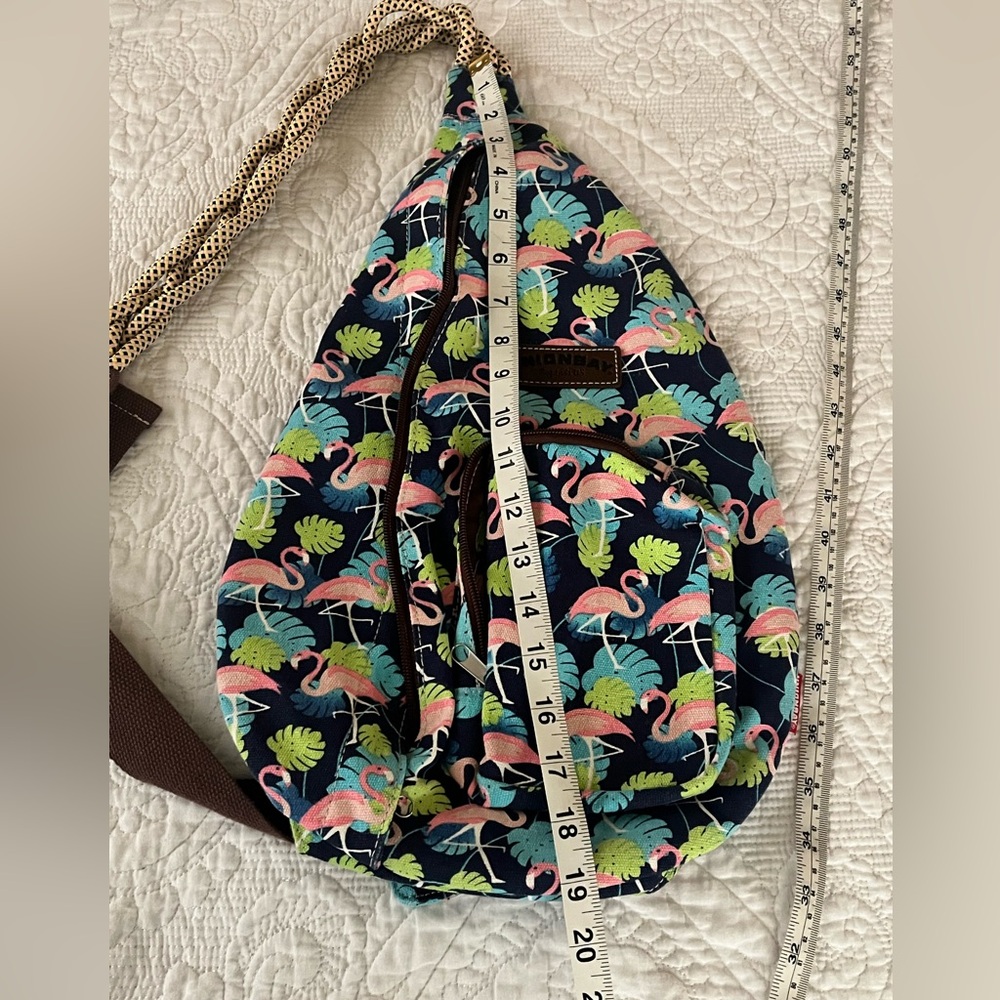 Unionbay Unisex Tropical Cotton Sling Rope Bag Adjustable Strap Pockets College - Picture 3 of 11